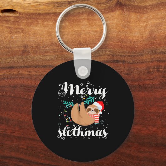 Merry Slothmas Christmas Pajama For Sloth Lovers Sleutelhanger (Voorkant)