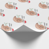 Merry Slothmas Cute Kerstmis Cadeaupapier (Hoek)