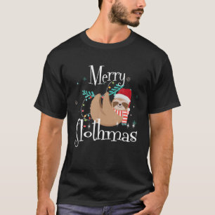 Merry Slothmas Cute Sloth Kerstmis Pajama Women G T-shirt
