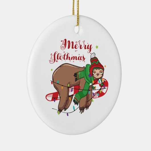 Merry Slothmas Keramisch Ornament (Rechts)