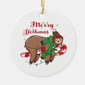 Merry Slothmas Keramisch Ornament (Voorkant)
