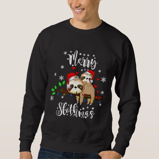 Merry Slothmas kerstmis Pajama Sloth Trui (Voorkant)