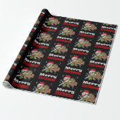 Merry Slothmas Pattern Funny kerstwrapping Pa Cadeaupapier (Uitgerold)