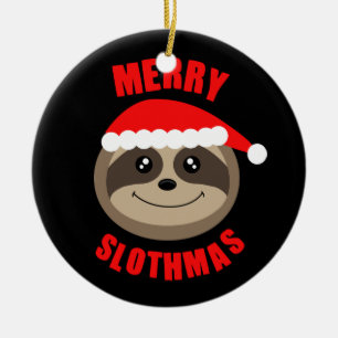 Merry Slothmas Xmas kerstkerstboomversiering Keramisch Ornament