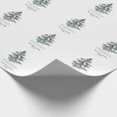 Merry Snow Waterverf Pine-kerstboomgeschenken Cadeaupapier (Hoek)