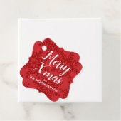 Merry Snowflake Gift Label Rood (In situ)
