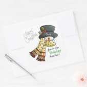 Merry Snowman Custom Vakantie Bakken Stickers (Envelop)