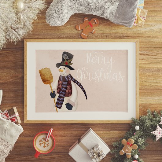 Merry Snowman Poster