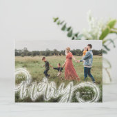 Merry Sparkle Hand Geletterde Foto Kerst Kaart (Staand voorkant)