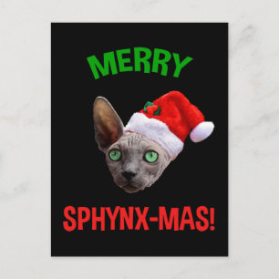 Merry Sphynx-Mas Funny Kerstsphynx Cat Lover Briefkaart
