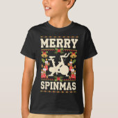 Merry Spinmas Spin-bike Lelijk Kerstfeest T-shirt (Voorkant)