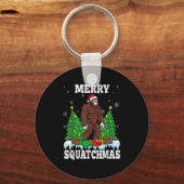 Merry Squatchmas Christmas Tree Santa Bigfoot Sasq Sleutelhanger (Voorkant)