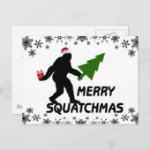 Merry Squatchmas Feestdagenkaart (Voorkant / Achterkant)