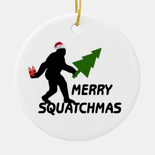 Merry Squatchmas Keramisch Ornament (Voorkant)