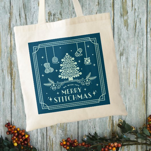 Merry Stitchmas Breien Liefhebbers Kerstmis Tote Bag