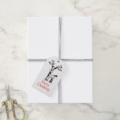 Merry Stressmas met Rudolph op een Gift Label Cadeaulabel (Met Touw)