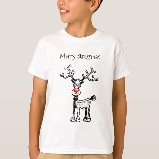 Merry Stressmas Rudolph T-shirt (Voorkant)