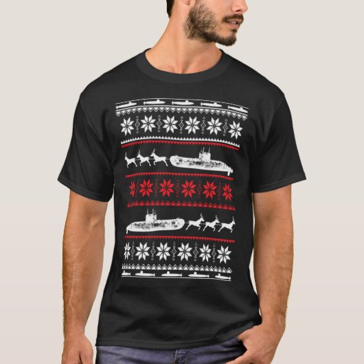 Merry Submarine job Ugly KerstSweater Funny T T-shirt (Voorkant)