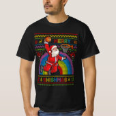 Merry Swish Ugly Kerstmis Basketball Santa Dun T-shirt (Voorkant)