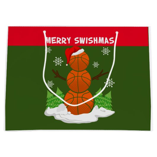 MERRY SWISHMAS Basketball Groot Cadeauzakje (Voorkant)