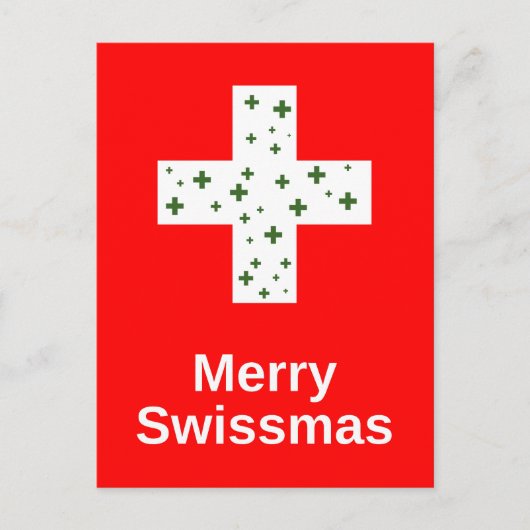 Merry Swissmas. Zwitserse Kerstmis en feestdag Briefkaart (Voorkant)
