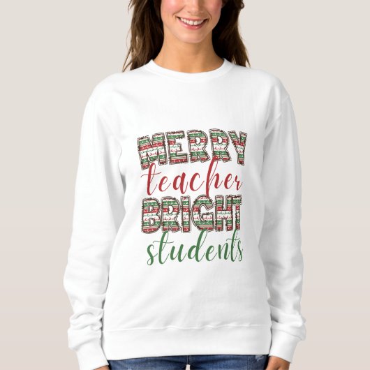 Merry teacher Bright stutanden Christmas T-Shirt (Voorkant)