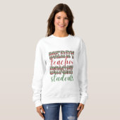 Merry teacher Bright stutanden Christmas T-Shirt (Voorkant volledig)