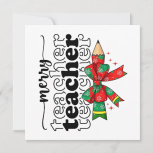 Merry Teacher Christmas Gift Holiday Teacher Feestdagenkaart