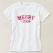 Merry Teacher Christmas Pink T-shirt (Design voorkant)