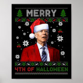 Merry th of Halloween Fun Biden Ugly Kerstmis Poster (Voorkant)