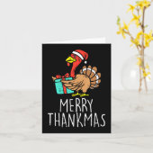 Merry Thankmas Santa Turkey Day Thanksgiving Chris Kaart (Gele Bloem)
