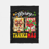 Merry Thanksmas Thanksgiving Christmas Coquette Bo Fleece Deken (Voorkant)