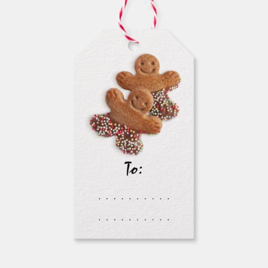 Merry to Holiday Gift Happy New Gingerbrood Man Cadeaulabel (Achterkant)