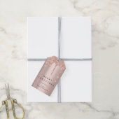 Merry to Holiday Gift Label Glitter Drip Spark Blu Cadeaulabel (Met Touw)