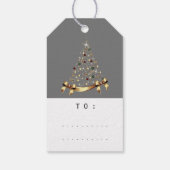 Merry to Name Holiday kerstboom Gift Grey Cadeaulabel (Achterkant)