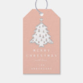 Merry to Name Holiday Kerstboom Roos White Cadeaulabel (Voorkant)