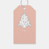 Merry to Name Holiday Kerstboom Roos White Cadeaulabel (Achterkant)