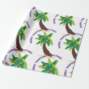 Merry Tropical Kerstmis Cadeaupapier