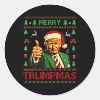 Merry Trumpmas Funny Ugly Christmas Sweater Best X Ronde Sticker