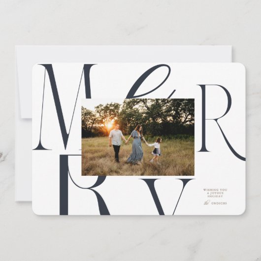 MERRY Typographie Carte de Noël (Devant)