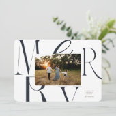 MERRY Typographie Carte de Noël (Debout devant)