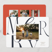 MERRY Typographie Carte de Noël (Devant / Derrière)