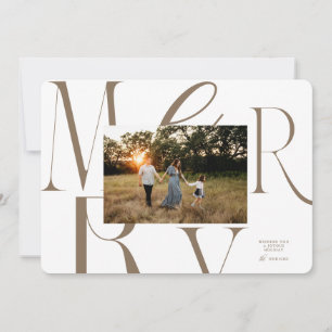 MERRY Typography Christmas Kaart