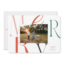 MERRY Typography Christmas Kaart