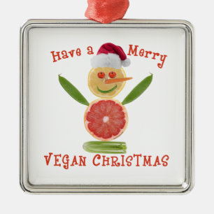 Merry Vegan Kerstan Metalen Ornament