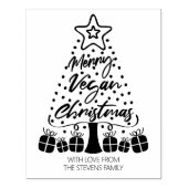 Merry Vegan Kerstan Rubberstempel (Afrduk)