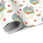 Merry Vegan Kerstmis, Funny Turkey Cadeaupapier (Rol Hoek)