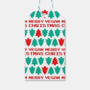 Merry Vegan Kerstmis Gift Label Cadeaulabel