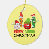 Merry vegan Kerstmis Keramisch Ornament (Links)
