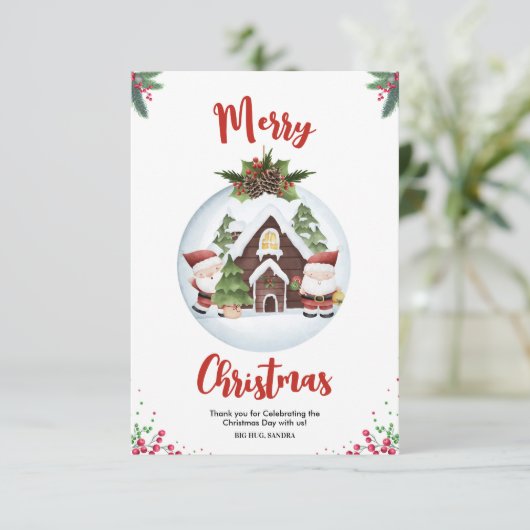 Merry Vibes Christmas Party Bedankkaart (Staand voorkant)